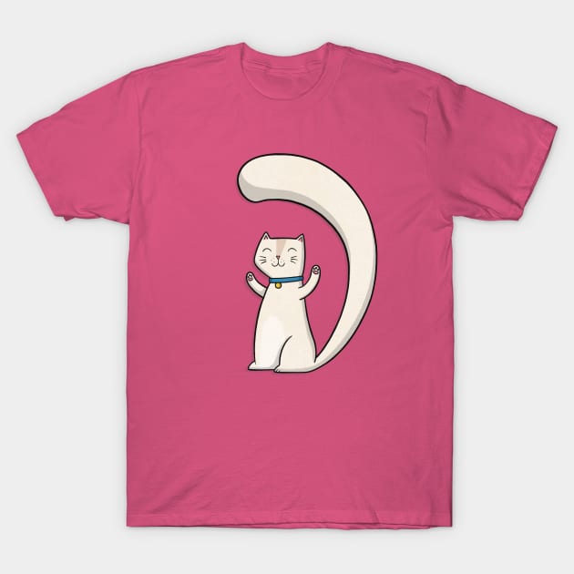 Happy White Cat T-Shirt by Drawn to Cats